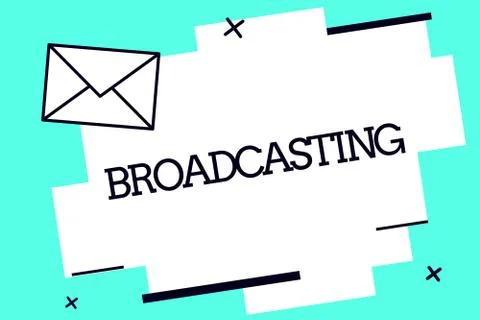 Handwriting text Broadcasting. Concept meaning Transmit program or some Ilustración de archivo