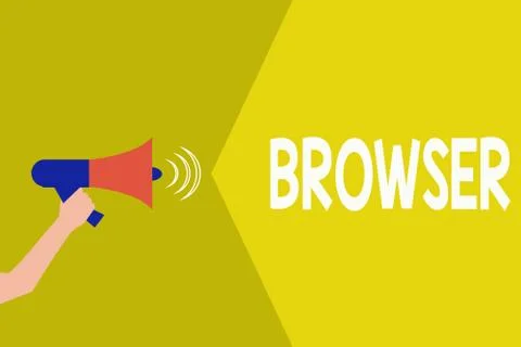 Handwriting text Browser. Concept meaning Computer program Graphical user int Stock-Illustration