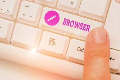 Handwriting text Browser. Concept meaning Computer program Graphical user Stock Photos