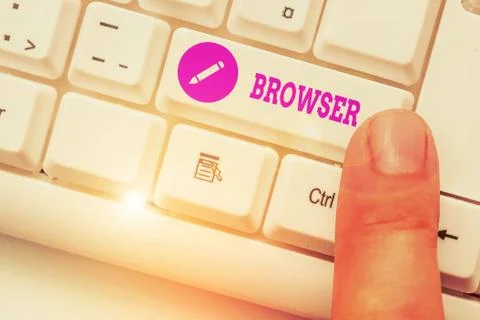 Handwriting text Browser. Concept meaning Computer program Graphical user Stock Photos