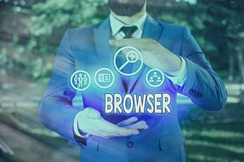 Handwriting text Browser. Concept meaning Computer program Graphical user Fotos de archivo