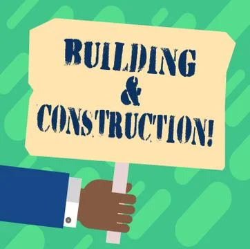 Handwriting text Building And Construction. Concept meaning The work of building Ilustración de archivo