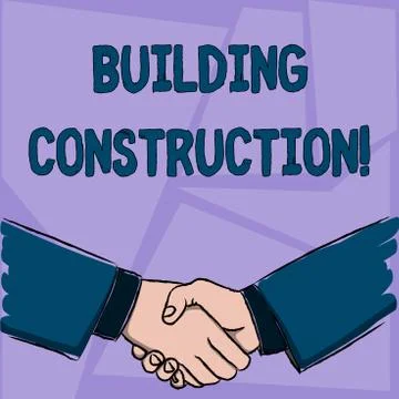 Handwriting text Building Construction. Concept meaning process of adding Ilustración de archivo