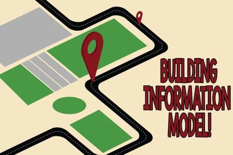 Handwriting text Building Information Model. Concept meaning Digital Illustrazione stock