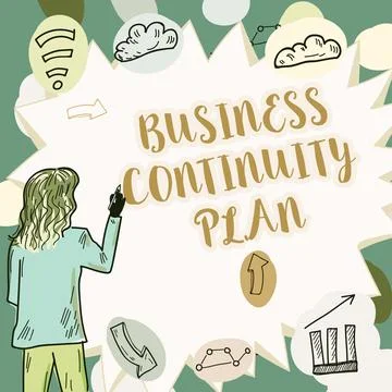 Handwriting text Business Continuity Plan. Internet Concept creating systems イラスト素材