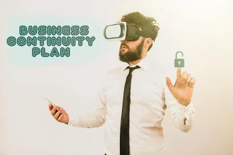 Handwriting text Business Continuity Plan. Concept meaning creating systems Foto stock