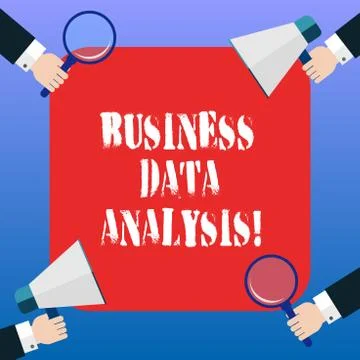 Handwriting text Business Data Analysis. Concept meaning process of evaluating 스톡 일러스트