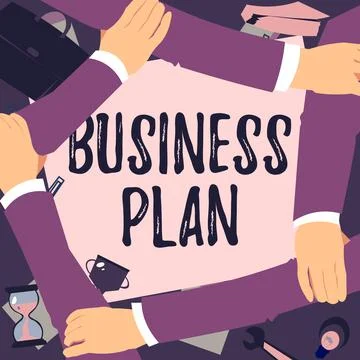 Handwriting text Business Plan. Word for Structural Strategy Goals and Stock Illustration