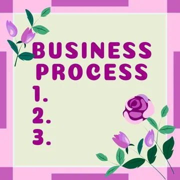 Handwriting text Business Process. Internet Concept discussion in a small group Stock Illustration