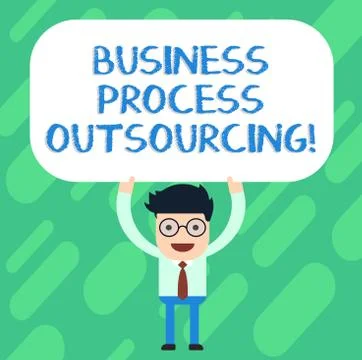 Handwriting text Business Process Outsourcing. Concept meaning Contracting work Stock Illustration