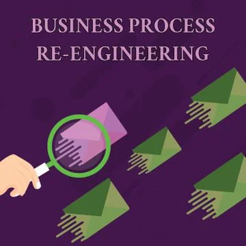 Handwriting text Business Process Re Engineering. Concept meaning the analysis Stock Illustration