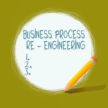 Handwriting text Business Process Re Engineering. Concept meaning the analysis Stock-Illustration
