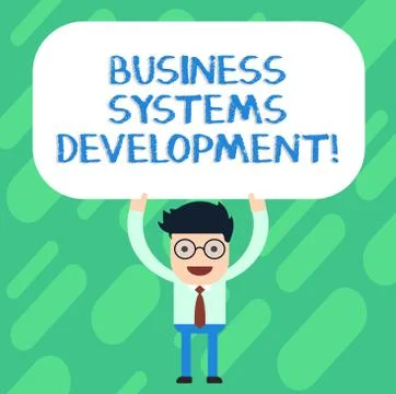 Handwriting text Business Systems Development. Concept meaning process of Illustrazione stock