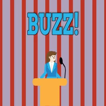 Handwriting text Buzz. Concept meaning Hum Murmur Drone Fizz Ring Sibilation Stock Illustration