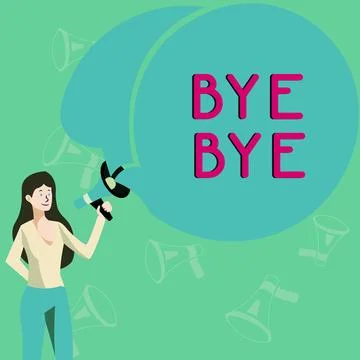Handwriting text Bye Bye. Internet Concept Greeting for leaving Farewell See you Stock Illustration