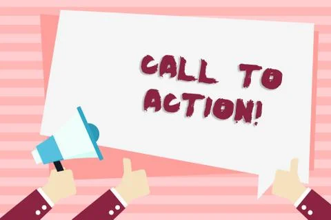 Handwriting text Call To Action. Concept meaning most important part of online Stock Illustration