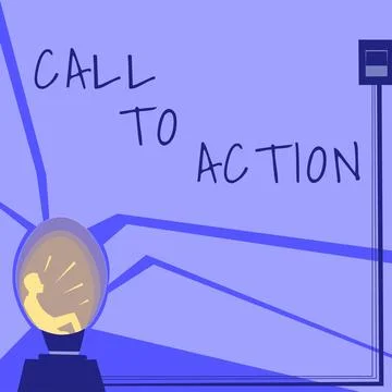 Handwriting text Call To Action. Conceptual photo Encourage Decision Move to 스톡 일러스트