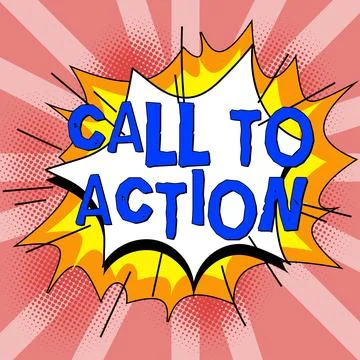 Handwriting text Call To Action. Internet Concept Encourage Decision Move to Illustrazione stock