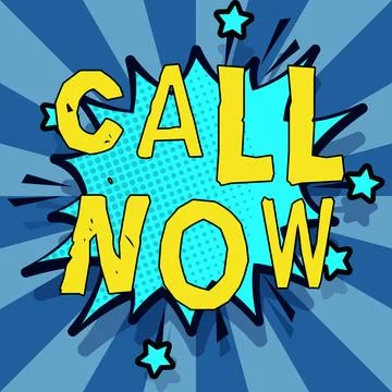 Handwriting text Call Now. Concept meaning To immediately contact a person using Stockillustratie