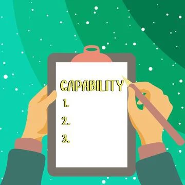 Handwriting text Capability. Business idea the facility or potential for an 库存插图