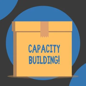 Handwriting text Capacity Building. Concept meaning Strengthen the abilities of Ilustración de archivo