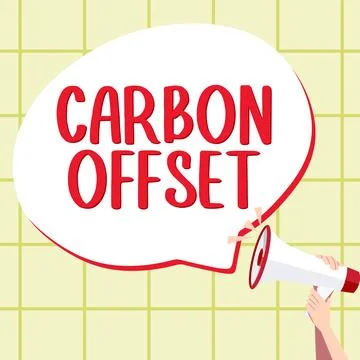 Handwriting text Carbon Offset. Word Written on Reduction in emissions of carbon Stock Illustration