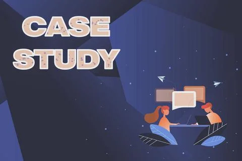 Handwriting text Case Study. Business showcase analysis and a specific research Stock Illustration