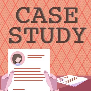 Handwriting text Case Study. Business idea A subject matter to be discussed and Illustrazione stock