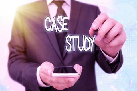Handwriting text Case Study. Concept meaning man and a specific research design Stock Photos
