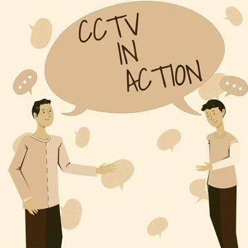 Handwriting text Cctv In Action. Concept meaning Selfcontained surveillance Stock Illustration