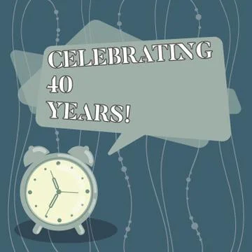 Handwriting text Celebrating 40 Years. Concept meaning Honoring Ruby Jubilee Illustrazione stock