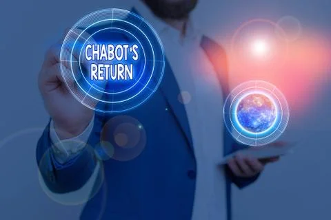 Handwriting text Chabot S Return. Concept meaning the come back of conversation Foto stock