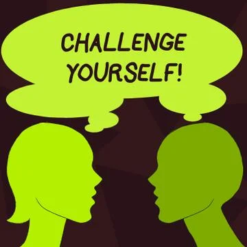 Handwriting text Challenge Yourself. Concept meaning Overcome Confidence Strong Illustrazione stock