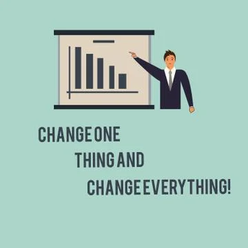 Handwriting text Change One Thing And Change Everything. Concept meaning Little Ilustración de archivo
