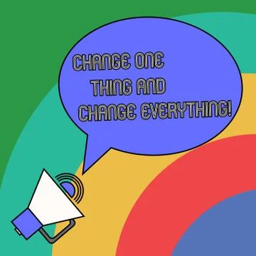Handwriting text Change One Thing And Change Everything. Concept meaning Little Ilustración de archivo
