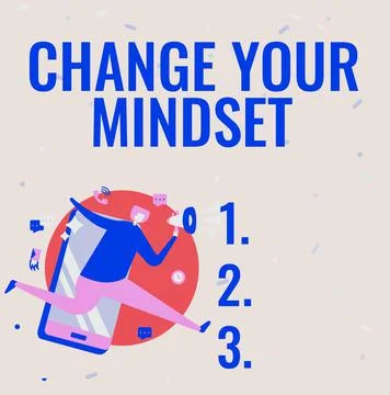 Handwriting text Change Your Mindset. Word Written on fixed mental attitude or Stock Illustration