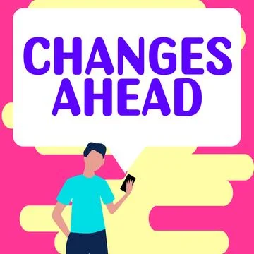 Handwriting text Changes Ahead. Business overview to replace with or exchange イラスト素材