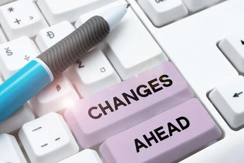 Handwriting text Changes Ahead. Business approach to replace with or exchange Foto stock