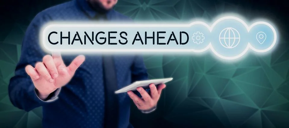 Handwriting text Changes Ahead. Concept meaning to replace with or exchange for Stock Photos