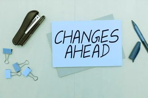 Handwriting text Changes Ahead. Word Written on to replace with or exchange for 스톡 사진