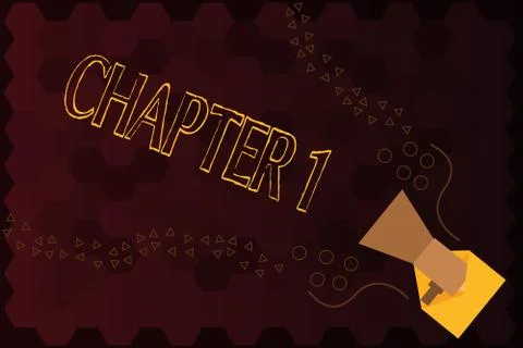 Handwriting text Chapter 1. Concept meaning Start od book project storytelling Stock Illustration