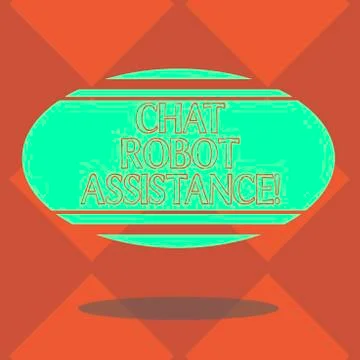 Handwriting text Chat Robot Assistance. Concept meaning answers customer Stock Illustration
