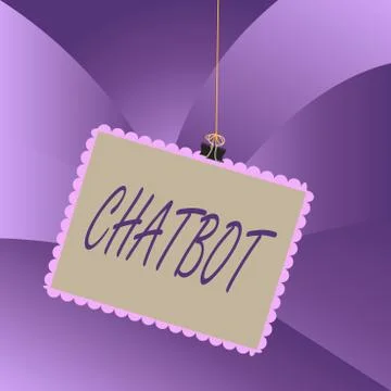 Handwriting text Chatbot. Concept meaning a kind of computer program that Stock Illustration