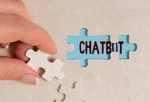 Handwriting text Chatbot. Internet Concept a kind of computer program that Stock Photos