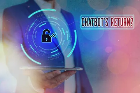 Handwriting text Chatbot s is Return Question. Concept meaning program that 写真素材