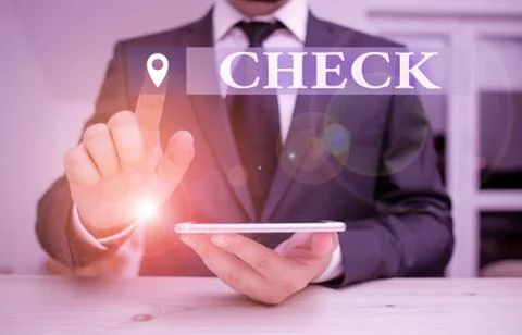Handwriting text Check. Concept meaning Mark Click on a box in order to select a Stock Photos
