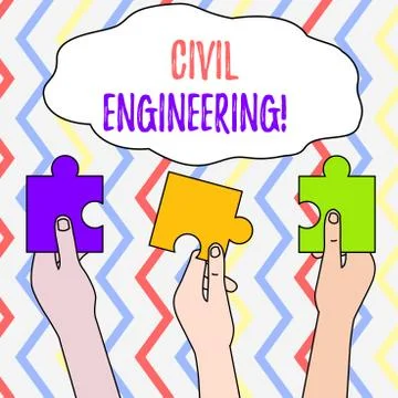 Handwriting text Civil Engineering. Concept meaning Planning Design Building of Stock Illustration