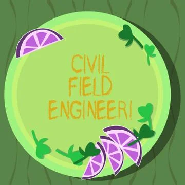 Handwriting text Civil Field Engineer. Concept meaning Oversee construction and Ilustración de archivo
