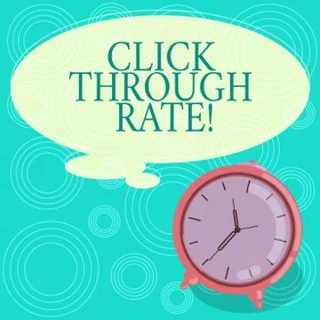 Handwriting text Click Through Rate. Concept meaning proportion of visitors who 스톡 일러스트