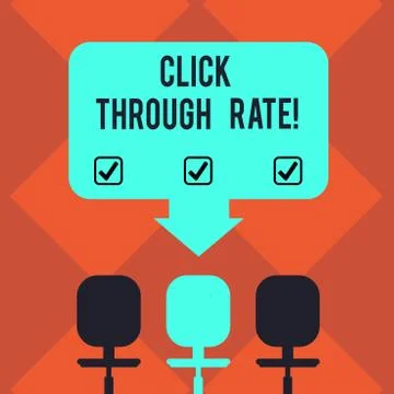 Handwriting text Click Through Rate. Concept meaning proportion of visitors who Stock Illustration